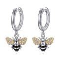 wholesale 925 Sterling Silver Honeybee Drop Earrings with Cubic Zirconia Wings - Gifts for Her-0-0