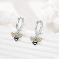 wholesale 925 Sterling Silver Honeybee Drop Earrings with Cubic Zirconia Wings - Gifts for Her-0-3