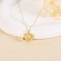 wholesale 14K Gold Bee & Sunflower Heart Pendant Necklace - Summer s for Women-0-4