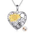 wholesale 925 Sterling Silver Metal Bees Honeycomb Sunflower Photo Locket Necklaces for Women Girls s with Chain 45cm/18inch Length (Heart)-0-0