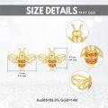 wholesale 14K Gold Honeybee Stud Earrings with Orange Stones - Christmas Gifts for Her-0-1