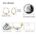 wholesale 925 Sterling Silver Bee & Sunflower Hypoallergenic Hoop Earrings-0-1