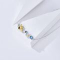 wholesale 925 Sterling Silver & 18K Gold-Plated Bee and Flower Hexagon Pendant Necklace for Women-0-4
