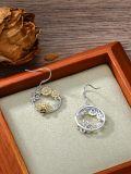 wholesale 925 Sterling Silver Sunflower & Honeybee Drop Earrings for Women Gifts-0-3