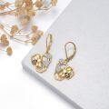 wholesale Gold-Plated 925 Sterling Silver Honeycomb & Bee Drop Earrings for Women-0-3