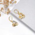 wholesale Gold-Plated 925 Sterling Silver Honeycomb & Bee Drop Earrings for Women-0-4