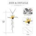 wholesale 925 Sterling Silver Gold Plated Honeybee Faith Cross Pendant Necklace for Women Girls-0-1
