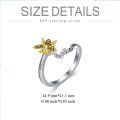 wholesale 925 Sterling Silver CZ Honeybee Anxiety Ring for Women - Adjustable Spin Topper s-0-1
