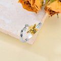 wholesale 925 Sterling Silver CZ Honeybee Anxiety Ring for Women - Adjustable Spin Topper s-0-4