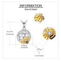 wholesale 925 Sterling Silver Honeycomb & Gold Bee Charm Pendant Necklace - Mothers Day Gifts for Her-0-1