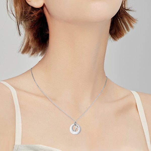 Sterling Silver Cross Circle of Life Eternity Urn Necklace-6