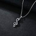 wholesale 925 Sterling Silver Microphone Treble Clef Pendant Necklace  for Men-0-4