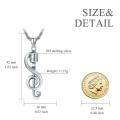 wholesale 925 Sterling Silver Microphone Treble Clef Pendant Necklace  for Men-0-5