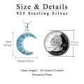 wholesale 925 Sterling Silver Turquoise and Crystal Crescent Moon Pendant Necklace for Women & Girls s-0-1