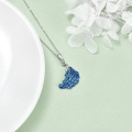 wholesale 925 Sterling Silver Blue Enamel Peacock Pendant Necklace for Women-0-4