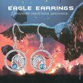 wholesale 925 Sterling Silver Turquoise Stone Circle Hawk Dangle Earrings for Women and Girls-0-5