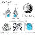 wholesale 925 Sterling Silver & Turquoise Stone Mushroom Drop Earrings for Women and Teenage Girls-0-1