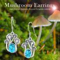 wholesale 925 Sterling Silver & Turquoise Stone Mushroom Drop Earrings for Women and Teenage Girls-0-5