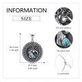 wholesale 925 Sterling Silver Round Turquoise Stone Unicorn Pendant Necklaces for Men & Women-0-1