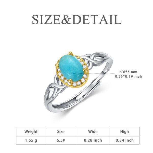 Sterling Silver Celtic Knot Turquoise Adjustable Rings-1