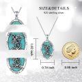 wholesale 925 Sterling Silver Oval Turquoise Saint Michael Pendant Protection Charm Catholic Gift for Women Men-0-1