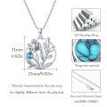 wholesale 925 Sterling Silver Round Blue Turquoise Fish & Plant Design Pendant Necklace for Women's Jewelry-0-1