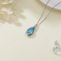 wholesale 925 Sterling Silver Natural Turquoise Leaf Design Pendant Necklace for Women and Men-0-3