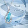 wholesale 925 Sterling Silver Natural Turquoise Leaf Design Pendant Necklace for Women and Men-0-5