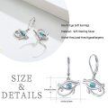wholesale 925 Sterling Silver Eye of Horus Turquoise Leverback Drop Earrings Gift for Her-0-1