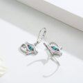 wholesale 925 Sterling Silver Eye of Horus Turquoise Leverback Drop Earrings Gift for Her-0-4