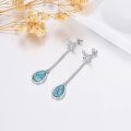 wholesale 925 Sterling Silver Teardrop Turquoise Celtic Butterfly Dangle Earrings for Women's -0-3
