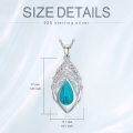 wholesale 925 Sterling Silver Turquoise Tree of Life Teardrop Pendant Necklace-0-1