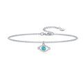 wholesale 925 Sterling Silver & Turquoise Evil Eye Charm Adjustable Chain Bracelet for Women-0-0