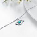 wholesale 925 Sterling Silver & Turquoise Evil Eye Charm Adjustable Chain Bracelet for Women-0-4