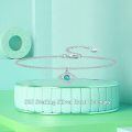 wholesale 925 Sterling Silver & Turquoise Evil Eye Charm Adjustable Chain Bracelet for Women-0-5