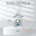 wholesale 925 Sterling Silver Turquoise Frog on Lotus Leaf Pendant Necklace Gift for Women-0-1
