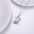 wholesale 925 Sterling Silver Turquoise Frog on Lotus Leaf Pendant Necklace Gift for Women-0-4