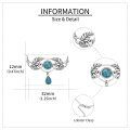 wholesale 925 Sterling Silver Turquoise Leaf Pendant Necklace for Women Girls Bohemian Gothic s-0-1