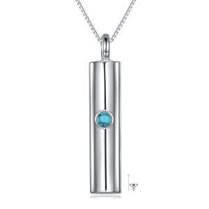 Sterling Silver Turquoise Bar Urn Necklace-0