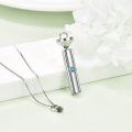 wholesale 925 Sterling Silver Turquoise Cylinder Urn Keepsake Memorial Pendant Necklace for Ashes Women Men-0-4
