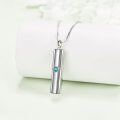 wholesale 925 Sterling Silver Turquoise Cylinder Urn Keepsake Memorial Pendant Necklace for Ashes Women Men-0-5