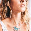 wholesale 925 Sterling Silver Turquoise Horse Pendant Necklace - Bohemian Western Style s for Her-0-1