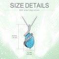wholesale Sterling Silver Turquoise Pendant Necklace 2023 Graduation Gift for Her - Rhodium Plated-0-8