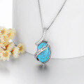 wholesale Sterling Silver Turquoise Pendant Necklace 2023 Graduation Gift for Her - Rhodium Plated-0-11