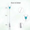wholesale 925 Sterling Silver & Turquoise Stone Feather Lariat Necklace - Mothers Day Gifts-0-1
