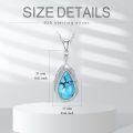 wholesale 925 Sterling Silver Natural Turquoise Tear Drop Pendant Necklace for Women-0-1
