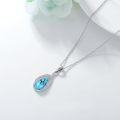 wholesale 925 Sterling Silver Natural Turquoise Tear Drop Pendant Necklace for Women-0-4