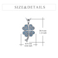 wholesale 925 Sterling Silver Blue Stone Celtic Knot Clover Pendant Necklace s for Women-0-1