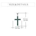 wholesale 925 Sterling Silver Green Stone Cross Pendant Necklace with Chain - 36 Length-0-1