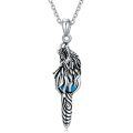 wholesale 925 Sterling Silver Blue Stone Wolf Head Pendant Necklaces for Women and Men s-0-0